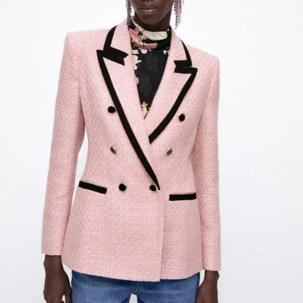 Zara Pink Blazer Coat